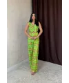 Yeşil Pullu Yelek Ve Pantolon Takım