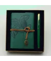 Yeşil Renk Defter Kalem Kutulu Set