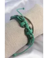 ietaks™ Yeşil Renk Deri İpli Erkek Bileklik