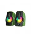 Yeşil - Rgb Işıklı 1+1 Hoparlör Speakaer Set Usb Kablo 2.0 Multimedya - 6w