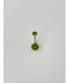 Yeşil Taşlı Göbek Piercing - Pg0046