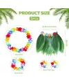 Yetişkin Hawaii Kostüm Seti - Yaprak Etek & Hawaii Set - 5 Parça