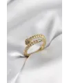 Yılan Model Gold Renk Zirkon Taşlı Kadın Yüzük