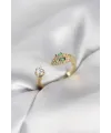 Yılan Model Zirkon Taşlı Gold Renk Kadın Yüzük