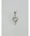Yılan Ve Kalp Detaylı Göbek Piercing - Pg0113