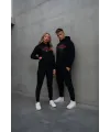 Yılbaşı Merry Christmas Baskılı Oversize Kapüşonlu Sweatshirt Hoodie - Siyah