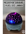 Yıldız Yansıtmalı Projeksiyon Gece Lambası Şarjlı Taşınabilir