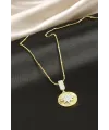 Yıldız Zirkon Taşlı Lüks Çelik Kolye