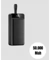 Yüksek Kapasiteli 50.000 Mah Powerbank – Type-c, Lightning Ve Micro Usb Uyumlu, Çoklu Cihaz Şarj Özellikli