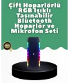 Yüksek Ses Güçlü Kablosuz Hoparlör  Karaoke Mikrofonlu