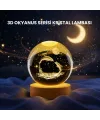 Yunus Figürlü Led Kristal Küre Ahşap Standlı Dekoratif Gece Lambası