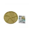 Yuvarlak 5 Bölmeli Ahşap Bambu Servis Sunum Tepsi - Tahtası 20 X 1.4cm