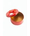 Yuvarlak Boş Kırmızı Metal Kutu 9 cm