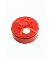 Yuvarlak Boş Kırmızı Metal Kutu 9 cm