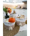 Yuvarlak Katlanabilir Çok Amaçlı Saklama Organizer Kutu Keçe Sepet (3 Boy)