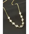 Yuvarlak Kristal Taşlı Kolye