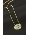 Yuvarlak Nazar Zirkon Taşlı Kolye