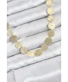 ietaks™ Yuvarlak Plaka Model Gold Renk Kadın Kolye