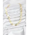 ietaks™ Yuvarlak Plaka Model Gold Renk Kadın Kolye