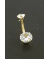Yuvarlak Zirkon Taşlı Çelik Piercing 1 Adet