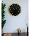 Zarif Klasik Stil 40 Cm Metal Gold Duvar Saati
