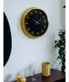 Zarif Klasik Stil 40 Cm Metal Gold Duvar Saati