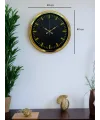 Zarif Klasik Stil 40 Cm Metal Gold Duvar Saati