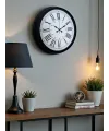 Zentime Siyah Asil Tasarım Roma Rakamlı 40 cm Metal Duvar Saati