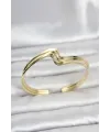 Zikzak Model Gold Renk Pirinç Kadın Bileklik