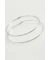 Zincir Çizgili Metal Halka Küpe 8-9-10 cm