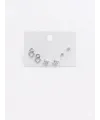 Zincir Detaylı Altılı Küpe - Kp00640