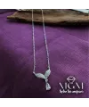 Zirkon Su Damlası Taşlı Kanat Kolye - Kl0015