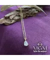 Zirkon Su Damlası Taşlı Kolye - Kl0007-b