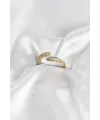 Zirkon Taşlı Gold Renk Pirinç Yüzük