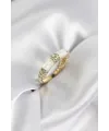 Zirkon Taşlı Kemik Model Gold Renk Kadın Yüzük