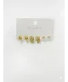   Zirkon Taşlı Pirinç Altılı  Kombin Küpe - Kp00586