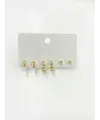   Zirkon Taşlı Pirinç Altılı  Kombin Küpe - Kp00615