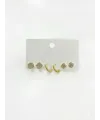 Zirkon Taşlı Pirinç Altılı  Kombin Küpe - Kp00649