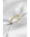 Zirkon Taşlı Pirinç Gold Renk Kadın Yüzük