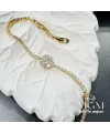 Zirkon Taşlı Pirinç Zirkon Bileklikler 17+2,5 Cm - IEG0036