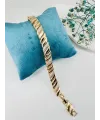    Zirkon Taşlı Pirinç Zirkon Bileklikler 18+2 Cm  - Kbl0237