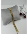 Zirkon Taşlı Pirinç Zirkon Bileklikler 19 Cm  - IEG0344