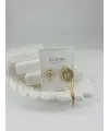 Zirkon Taşlı Pirinç Zirkon Küpe - Kp00316