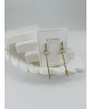 Zirkon Taşlı Pirinç Zirkon Küpe - Kp00363