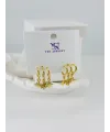 Zirkon Taşlı Pirinç Zirkon Küpe - Kp00404