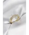 Zirkon Taşlı Puntalı Gold Renk Kadın Yüzük
