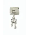Zirkon Taşlı Sallatılı Çelik Charm