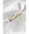 Zirkon Taşlı Sedefli Gold Renk Kadın Yüzük