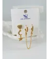Zirkon Taşlı Üçlü Kombin Küpe - Kp00048
