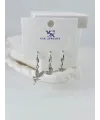 Zirkon Taşlı Üçlü Kombin Küpe - Kp00054